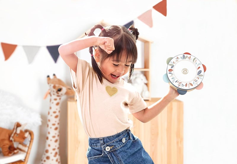 SPEEDY MONKEY Store 7 Inch Kids Wooden Tambourine with 6 Chrome Jingles | Safe & Fun Musical Instrument for Toddlers, Lightweight Percussion Instrument for Playtime & Early Music Learning - Image 3